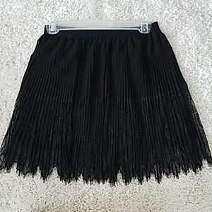 Pleated with lace skirt